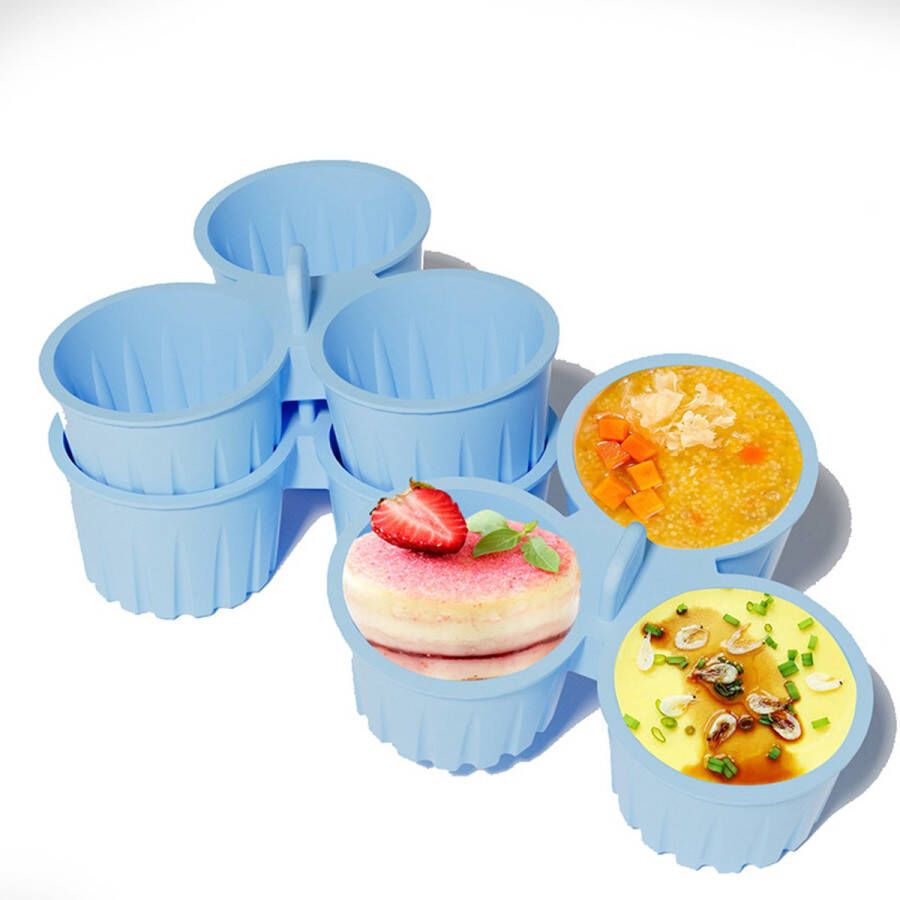 Eierkoker Siliconen airfryer-bakvormpjes Siliconen bakvormpjes Gemakkelijk schoon te maken Blauw
