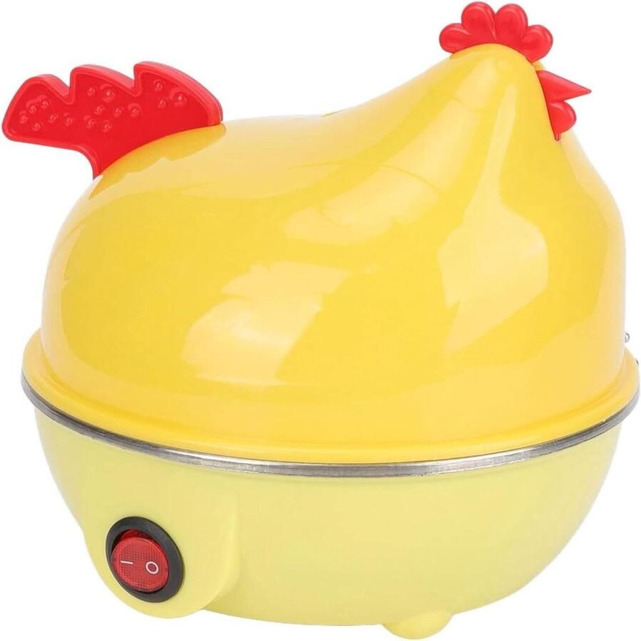 Eierkoker Stoom Apparaat Koken Ontbijt Maken Schattig Kip Design 7 Eieren Capaciteit Geel