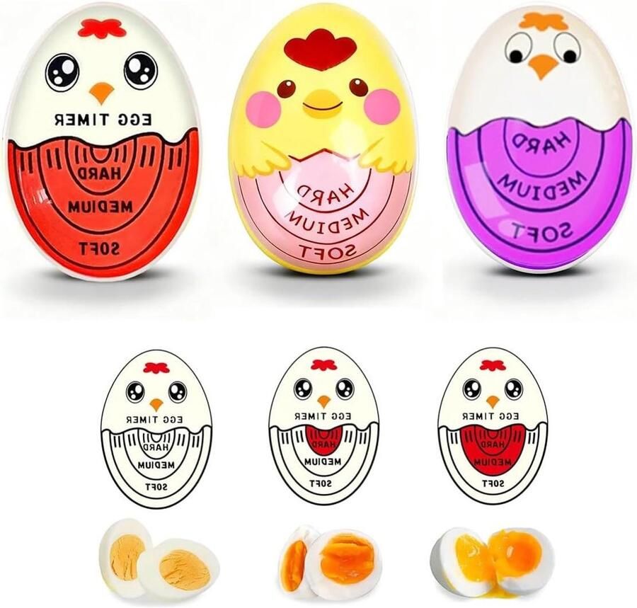 Eierkoker Timer Kookwekker Set Eieren Koken Kleurverandering Indicatie 3 Stuks Multicolor