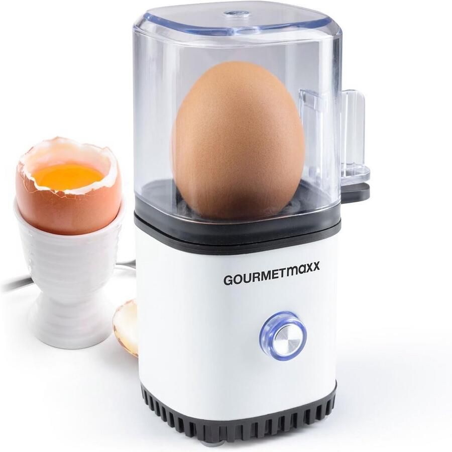 Eierkoker voor 1 ei met hapjes en 3 hardheidsgraden
