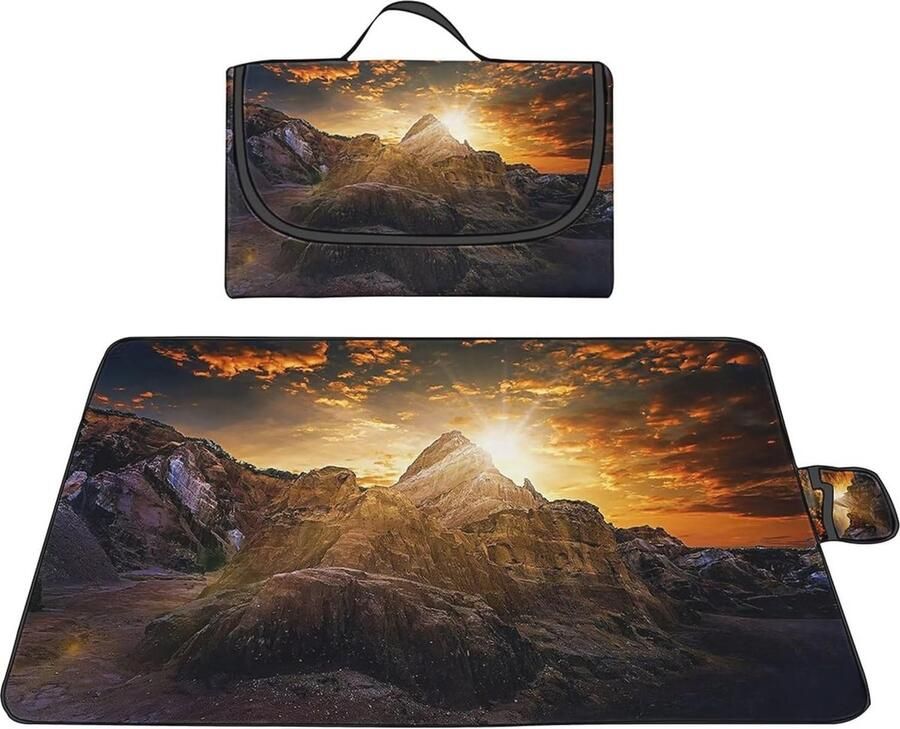 Grote Waterdichte Picknickdeken 200x300 cm Zandafstotend Opvouwbaar en Draagbaar voor Strand en Camping - Foto 2
