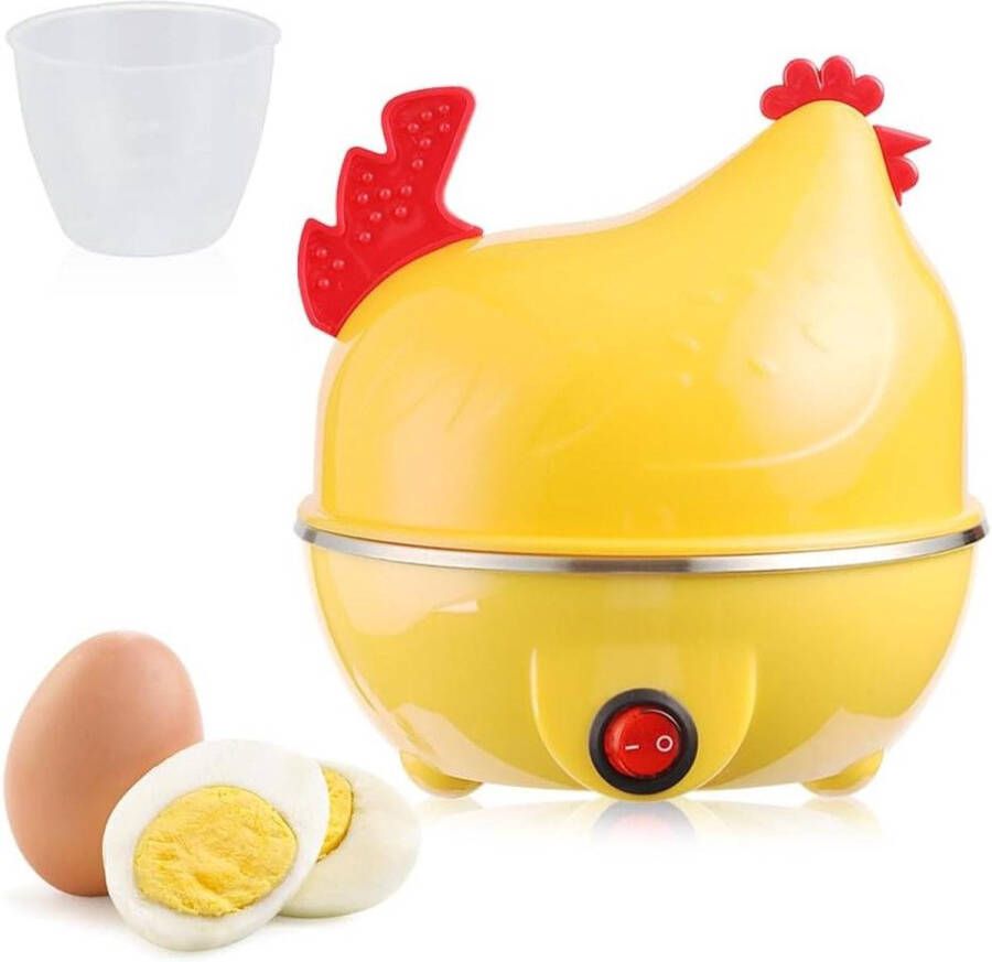 Eierkoker voor 7 eieren Elektrische eierpocheerder met maatbeker draagbaar en multifunctioneel