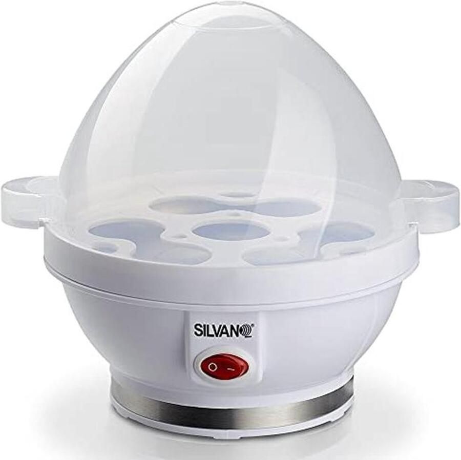 Eierkoker voor 7 Eieren Elektrische Koken met Handgrepen Wit