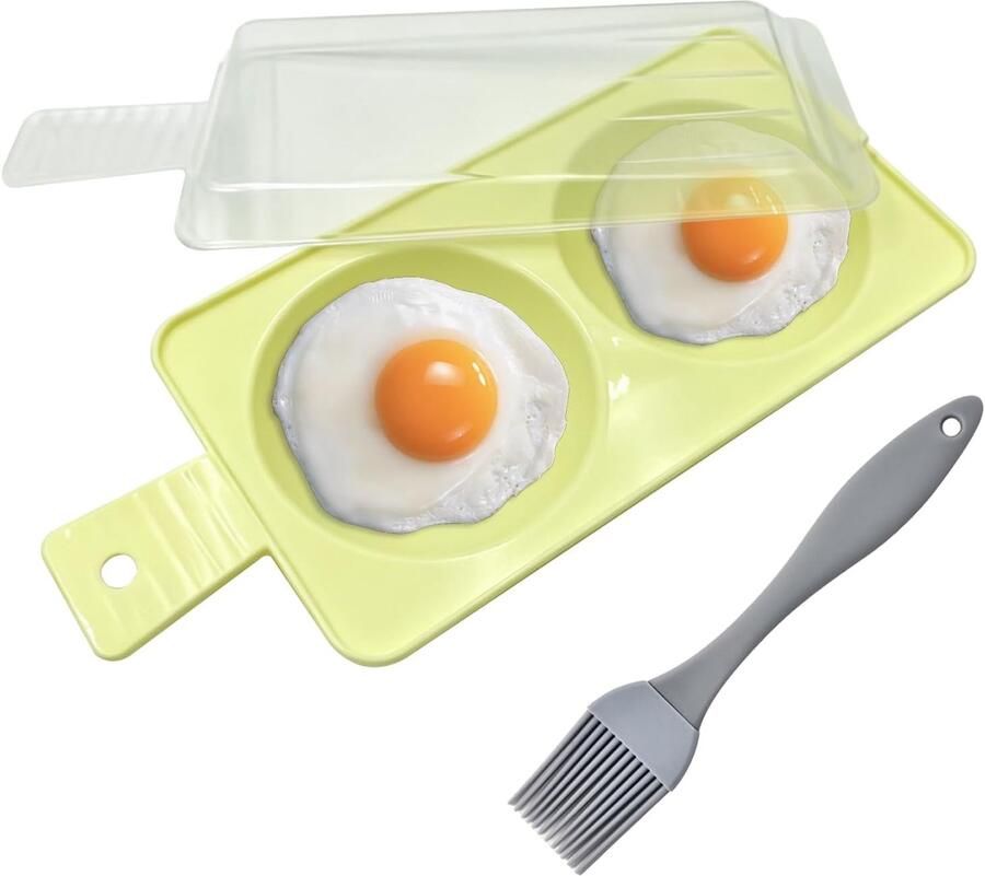 Eierkoker voor magnetron 2 holle ruimtes Egg Poacher magnetron