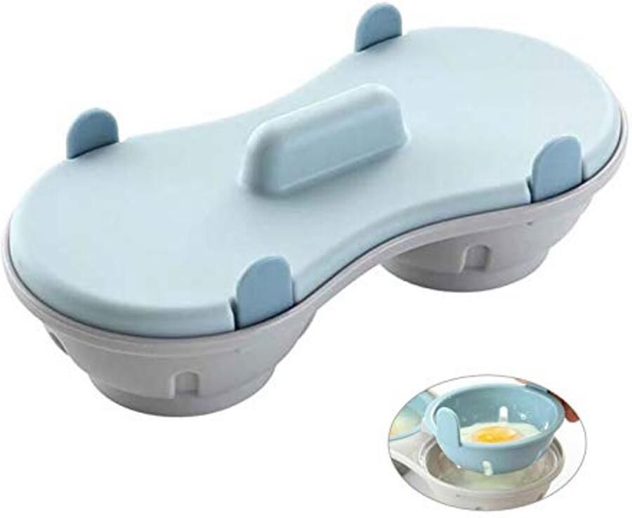 Eierkoker voor Magnetron Dubbele Eipoacher en Stomer Keuken Gadget voor Eieren