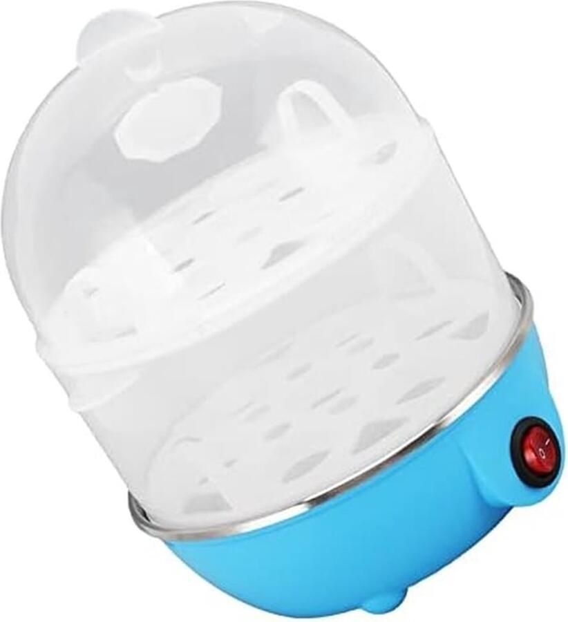 Eierkoker voor zelfgemaakte eieren van roestvrij staal 350 W 2 lagen 14 eieronderdelen automatische uitschakeling eierkoker met beker