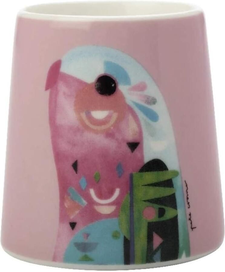 Eierkop Papegaai Eierdop Porselein Ontbijt Serveren Geïllustreerd Ontwerp 6 cm