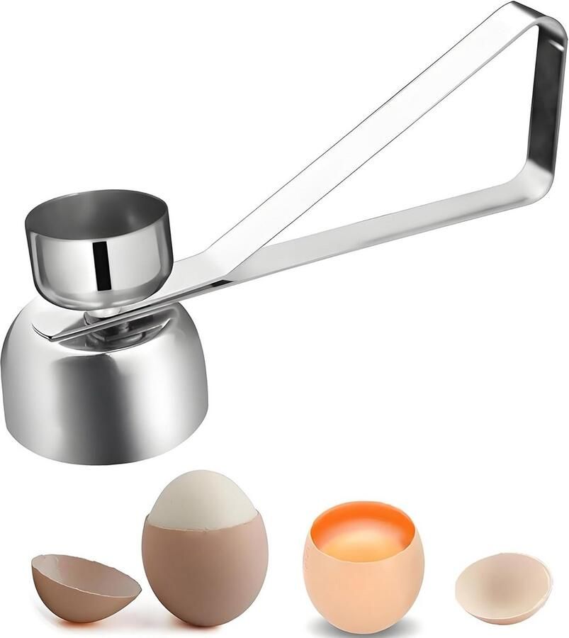 Eierkraker RVS Eieropener voor Gekookte en Rauwe Eieren Keukentool