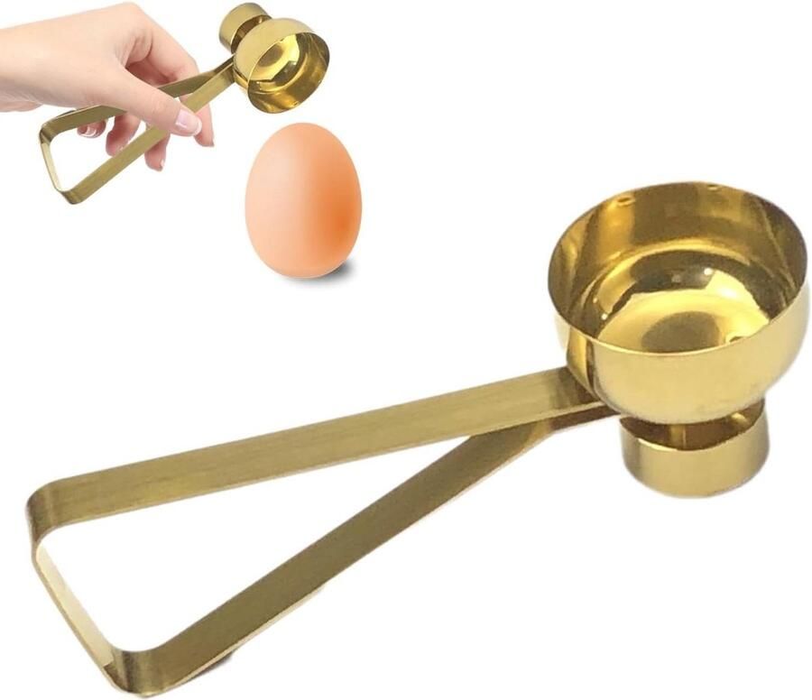 Eierkraker Topper Eierschaal Opener Eieren Breken Roestvrij Staal 11 x 5 x 4.1 cm Goud