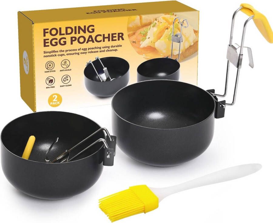 Eiermaker voor perfecte gepocheerde eieren 2 stuks roestvrijstalen eierstroper met antiaanbaklaag
