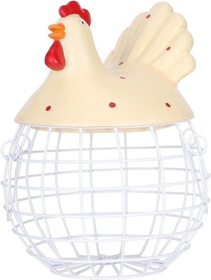Eiermand Eierhouder Draad Verse Eieren Opslag Met Handvatten 24x24x30 cm Geel