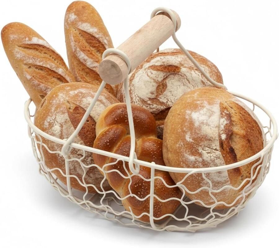 Eiermand Eierhouder Draadmand Eieren Verzamelen Charmante Boerderij Stijl 18 cm Beige