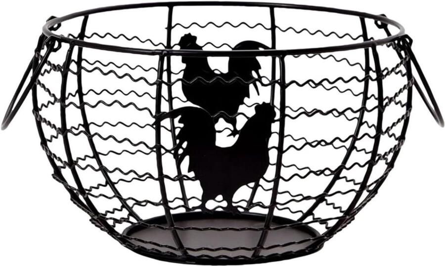 Eiermand Eierhouder Eieren Verzamelen Landelijke Vintage Stijl 20 cm Diameter Zwart