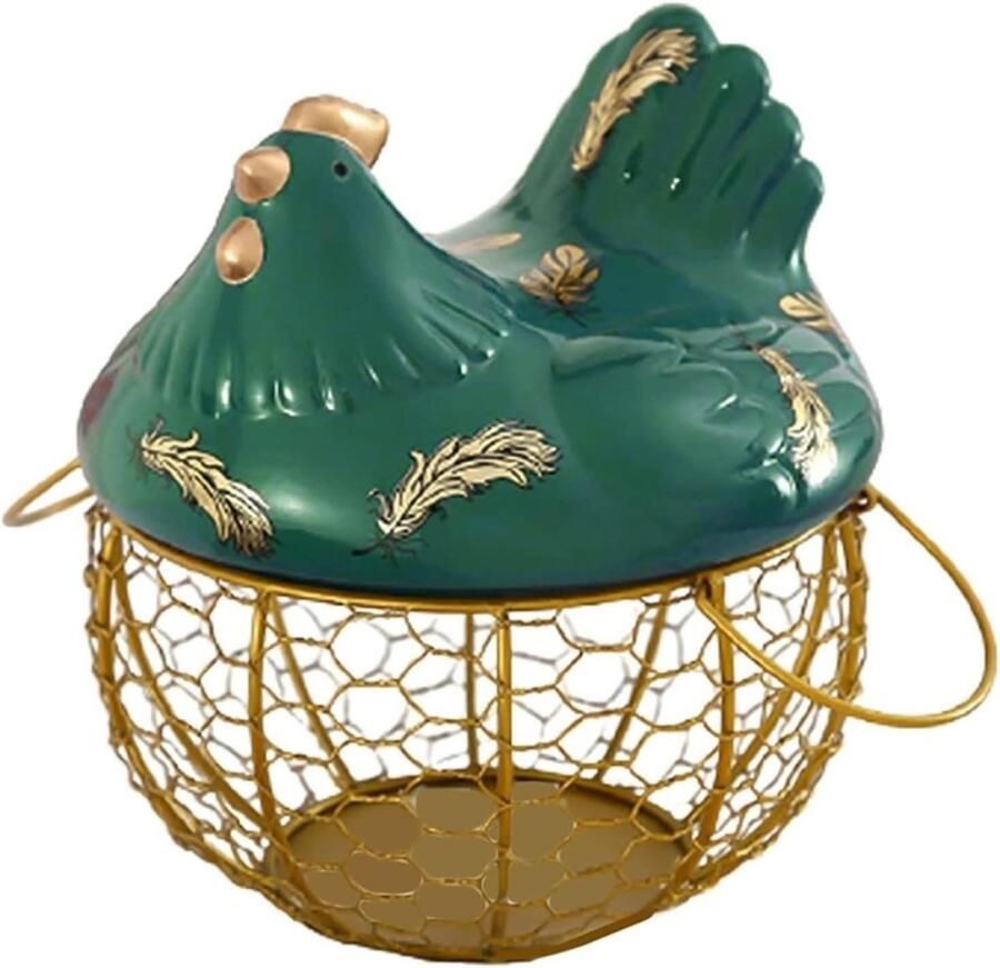 Eiermand Eierhouder Keuken Organisatie Keramische Kip 19.5x22cm Zwart