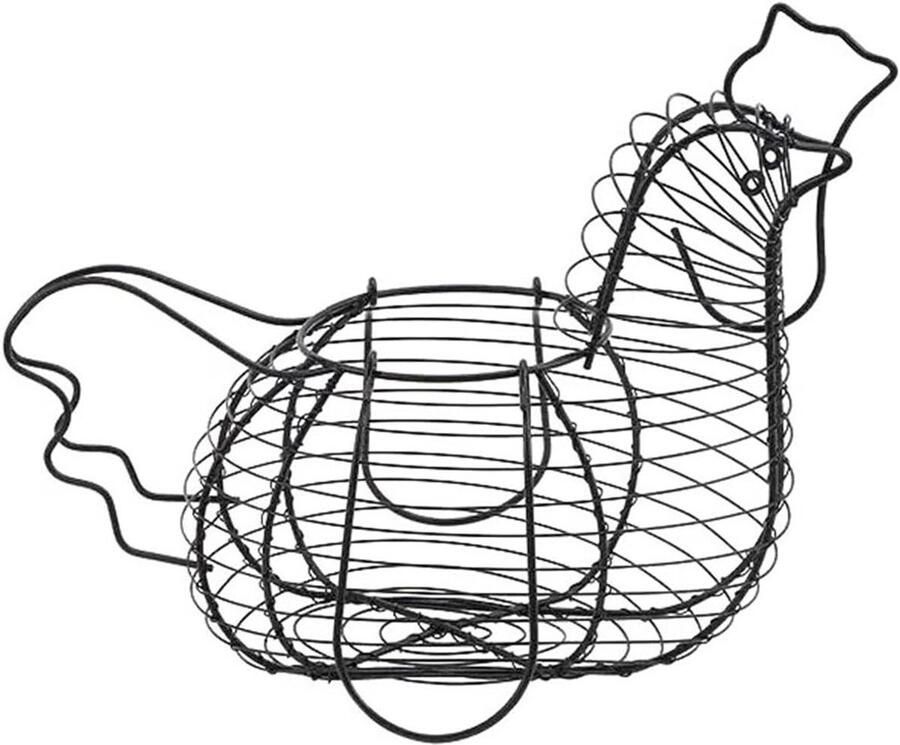 Eiermand Eierhouder Keuken Organisatie Kipvormig Design Grote Capaciteit Zwart