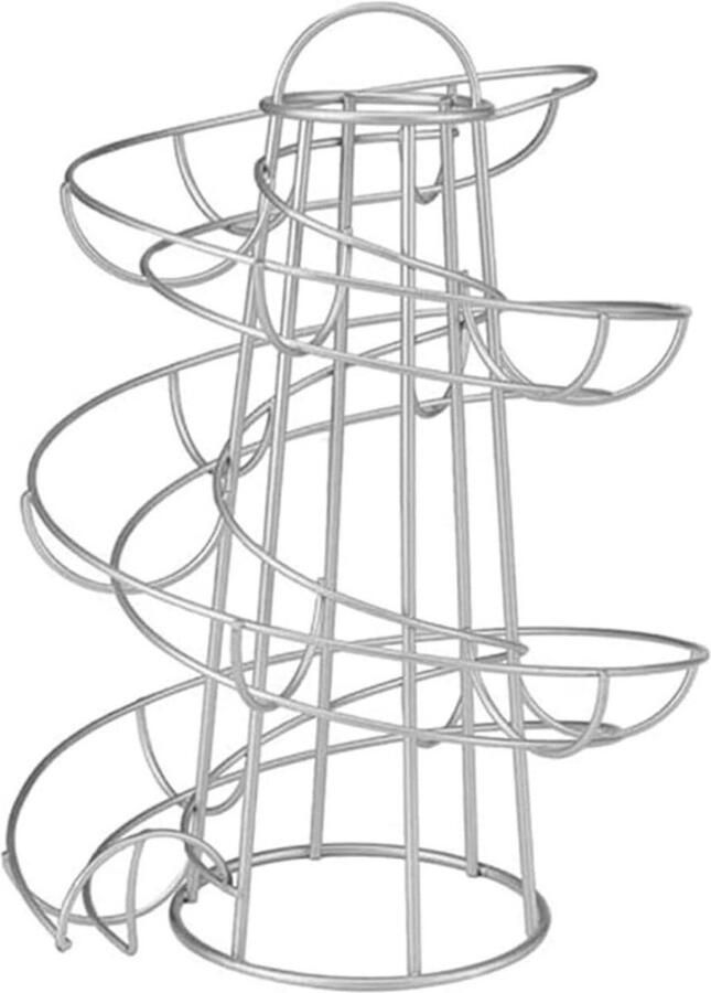 Eiermand Eierhouder Keuken organiseren Spiraalvormige dispenser 20x20x24 inch Zilver