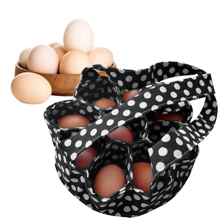 Eiermand Eierverzamelaar Verse eieren bewaren 9 eieren capaciteit 23x22 cm Zwart