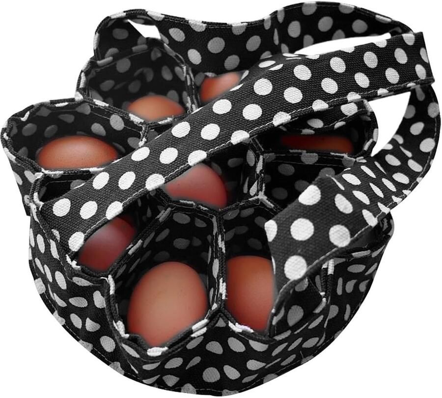 Eiermand Eierzak Eieren Verzamelen Stevig Stofmateriaal 23x22cm Zwart