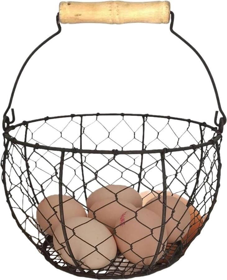 Eiermand Keuken Opslag Verse Eieren Geventileerde Mesh 21x18x21 cm Zwart