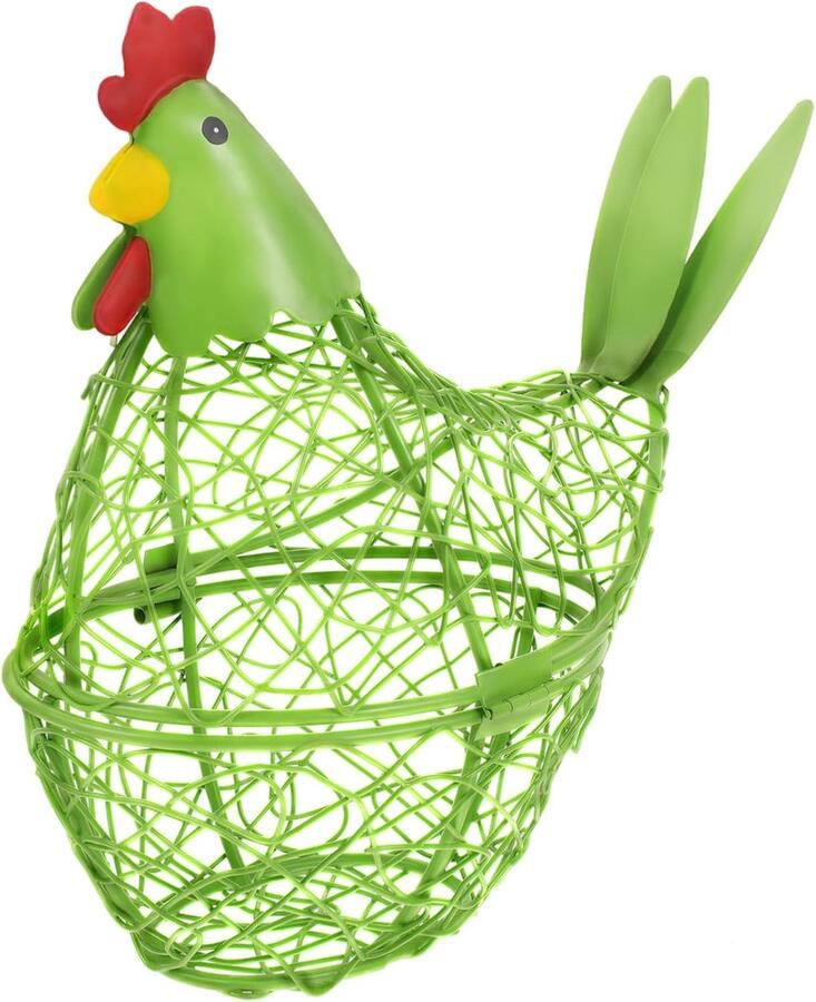 Eiermand Kip Decoratieve mand Keuken opbergen Creatief ontwerp 17.5 x 17 x 10 cm Lichtgroen