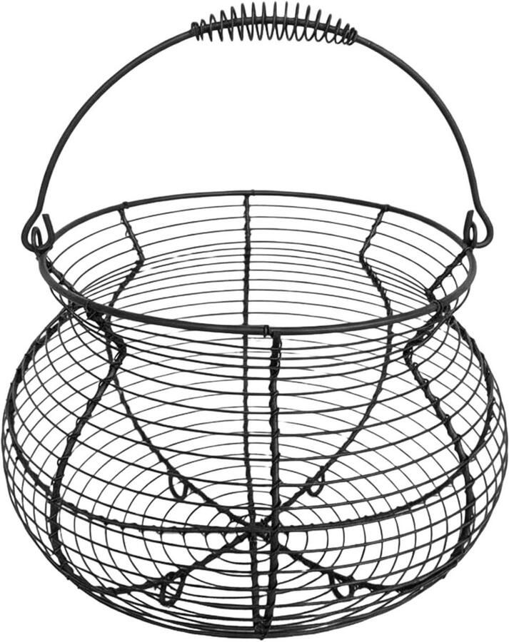 Eiermand Kippenmand Eierhouder Eieren Verzamelen Roestpreventie Vochtbestendig 22x17x17 cm Zwart