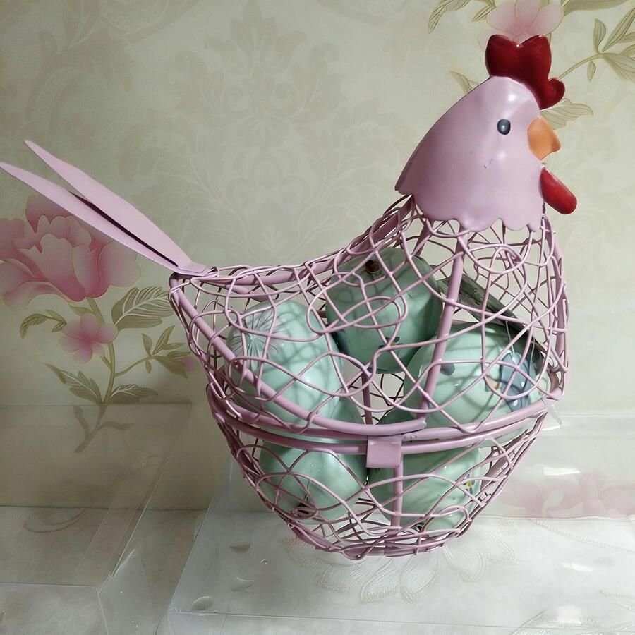 Eiermand Kippenmand Eierhouder Keukendecoratie Eieren Opslaan Kippen Design 20x10x10 cm Paars