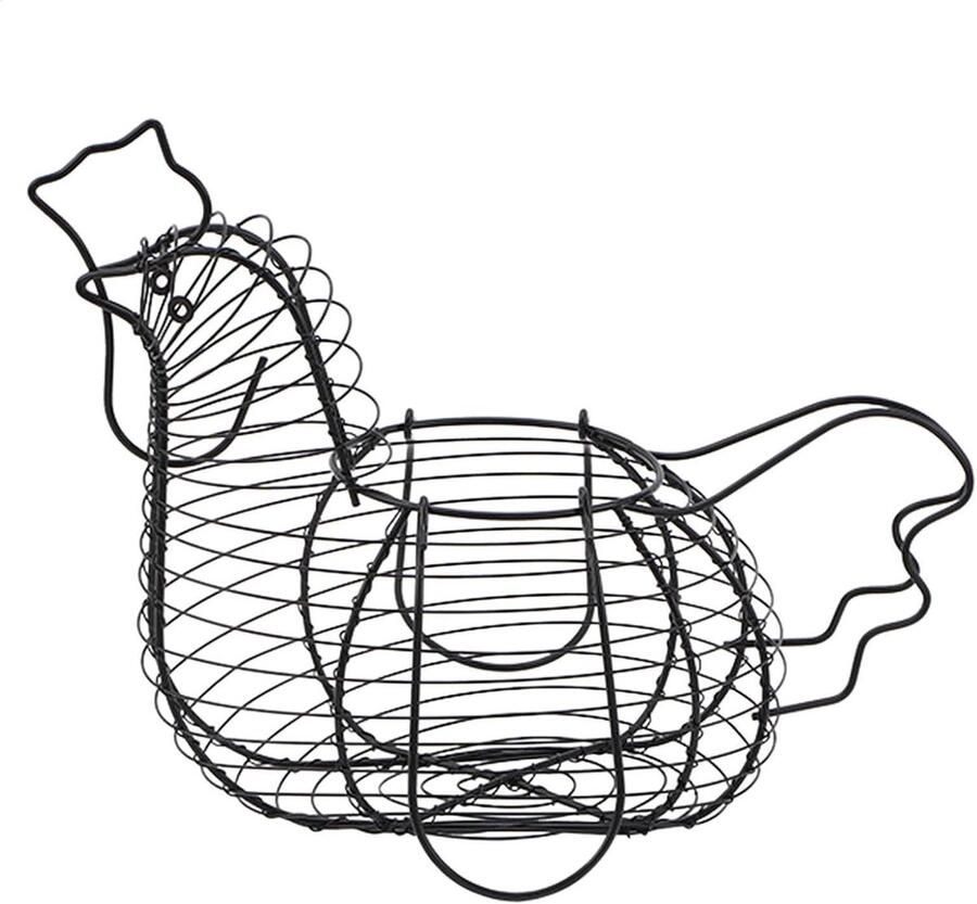 Eiermand Kipvorm Eierhouder Keuken Eieren Verzamelen Grote Capaciteit 33 x 21 x 20 cm Zwart