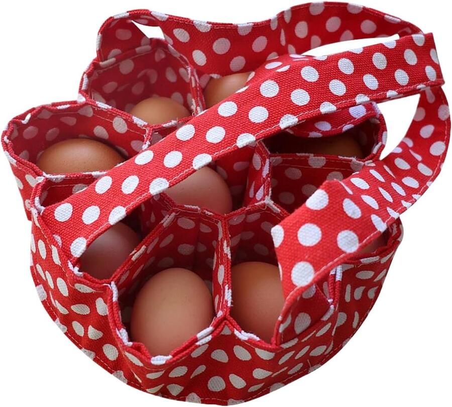 Eiermand Mand voor eieren verzamelen 9 onafhankelijke vakken 22 x 22 x 23 cm Natuurlijk