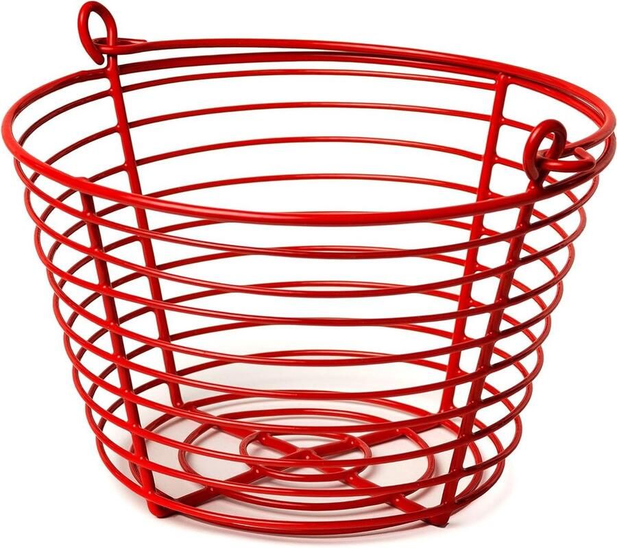 Eiermand Mand voor eieren verzamelen Vinyl gecoat 24-36 eieren Rood