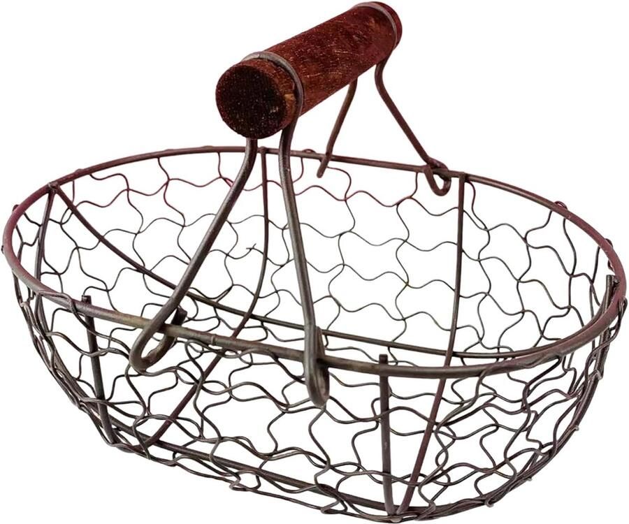 Eiermand met handvat Verzamelmand decor Verse eieren bewaren Charmante vintage stijl