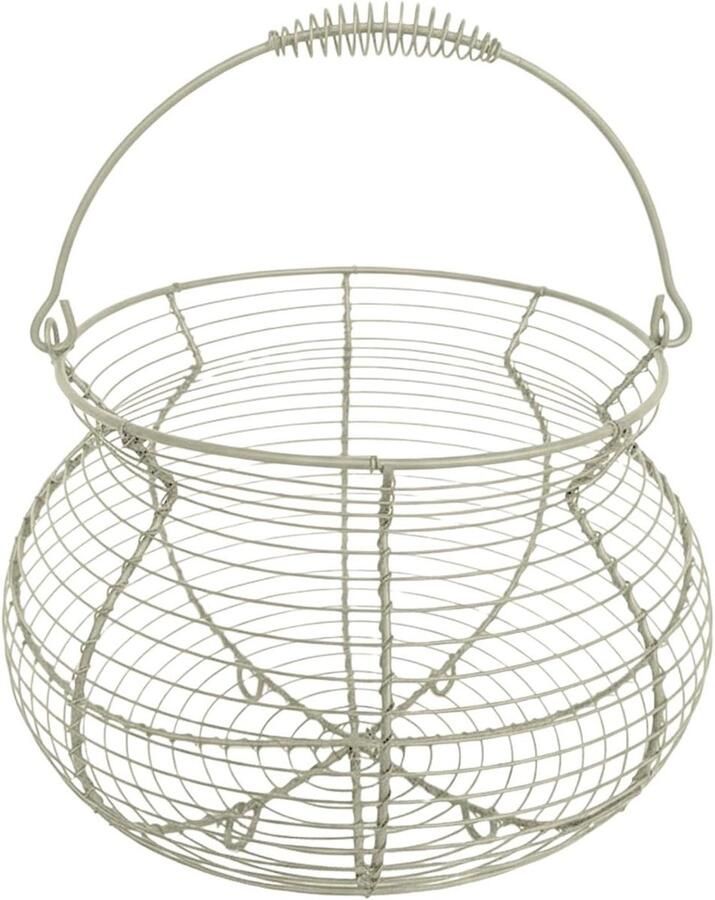 Eiermand met handvat Vintage opbergstandaard Keuken organiseren Vochtbestendig materiaal 17x22x17 cm Beige - Foto 1
