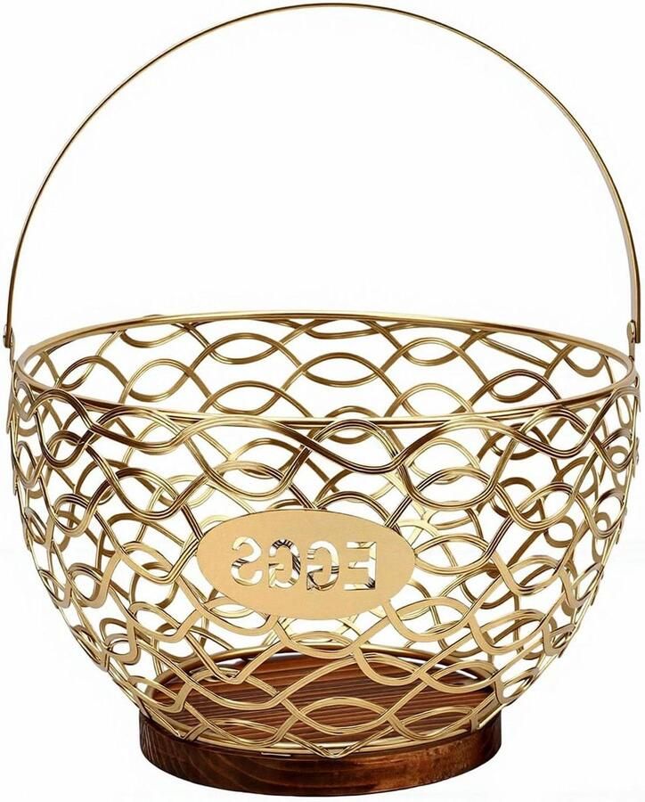 Eiermand Metaal Eierhouder Keuken Eieren Verzamelen Holle Gaas Ontwerp 21 x 20.6 x 15 cm Goud