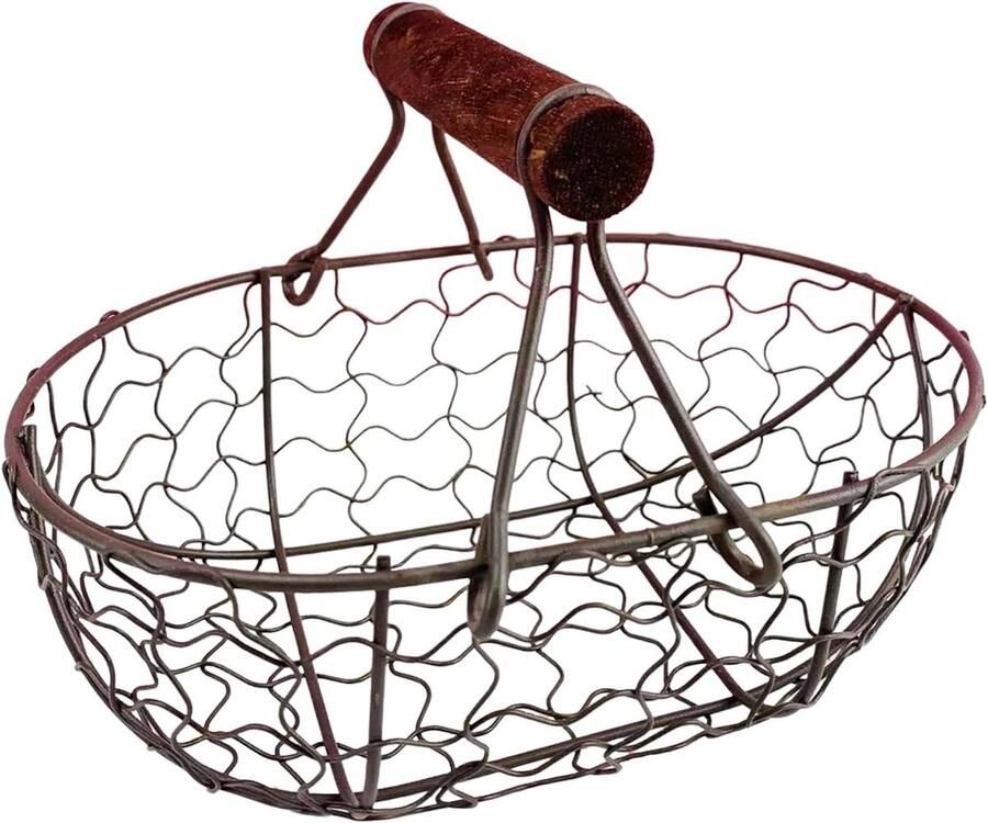 Eiermand Metaal Opbergmand Verse Eieren Verzamelen Charmante Vintage Stijl 20 x 10 x 10 cm Roestbruin