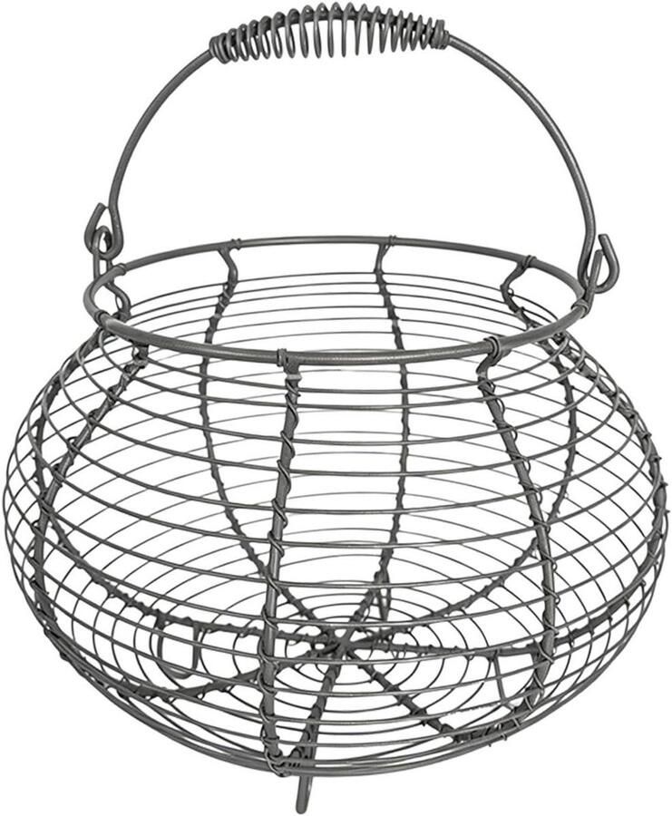 Eiermand Opbergmand Keuken Organisatie Vintage Ontwerp 17x22x17 cm Licht Koffie