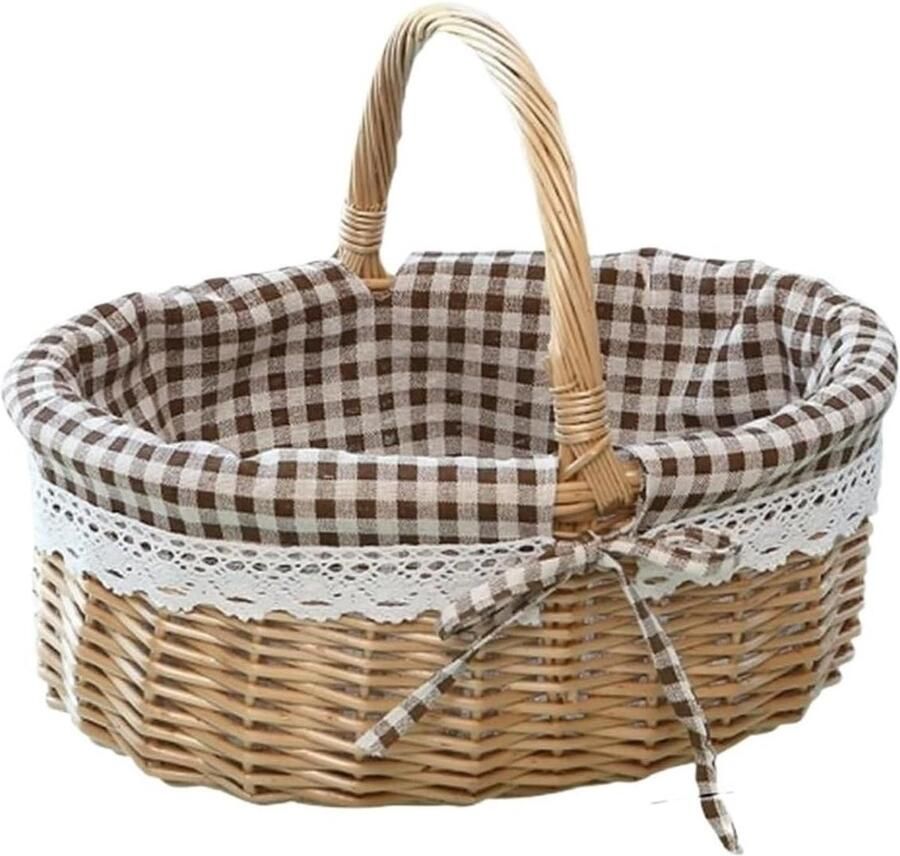 Eiermand Rotan Opbergmand Mand Eieren Verzamelen Grote Capaciteit 28x26x20 cm Koffie