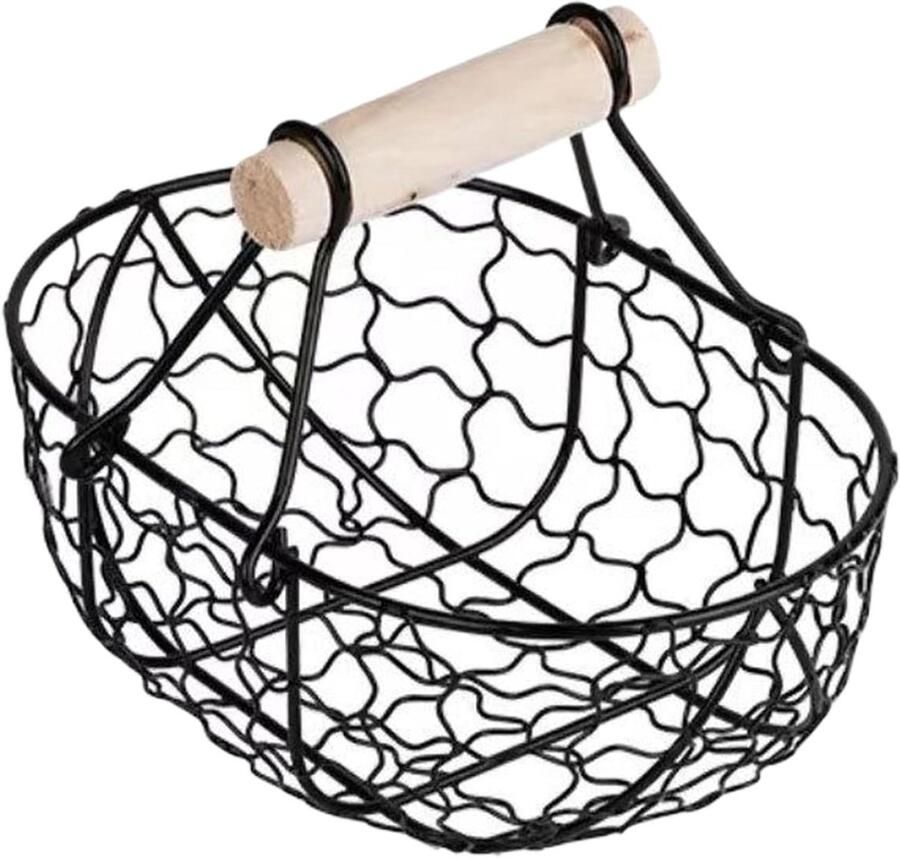 Eiermand Verzamelmand Keuken Verse Eieren Verzamelen Hol Gaasweefsel 18.5 x 12 x 14.5 cm Zwart