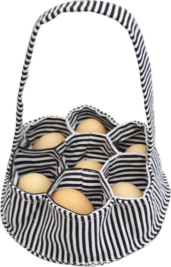 Eiermand voor Verse Eieren Eierverzamelaar Tas Eieren Verzamelen Met 7 Zakjes Diameter 20cm Stoffen Mand