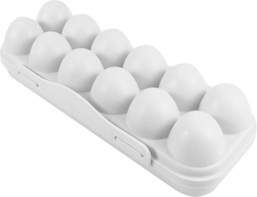 Eiermandje Eierhouder Eieren Opbergen Met Deksel 12 Eieren Wit