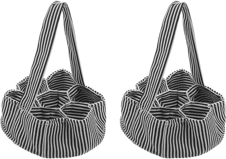 Eiermandje Set Eierhouder Canvas Eieren Verzamelen Met Vakverdeling 28 x 21 x 21 cm Meerkleurig