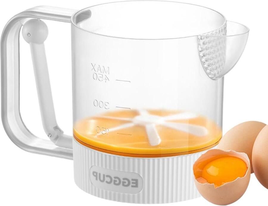Eiermengbeker Eierklopper Blender Beslag Maken Semi-automatische Pers 12 x 11 x 12 cm Wit