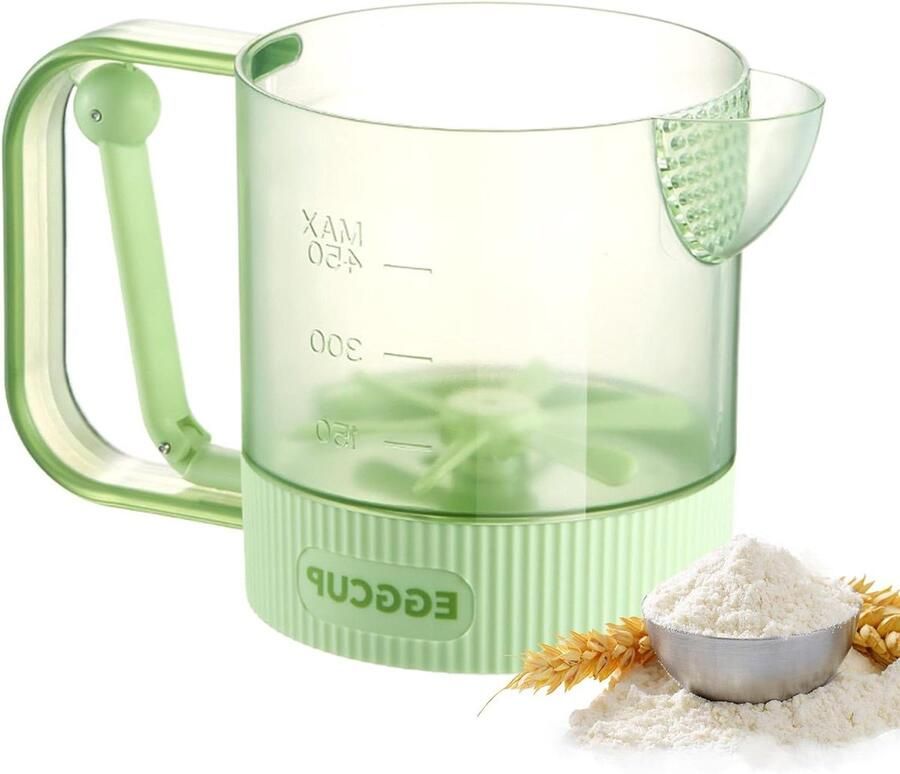 Eiermengbeker Halfautomaat Mixer Bakken en Koken Polsvriendelijk Handvat 18.5 x 10.6 cm Groen