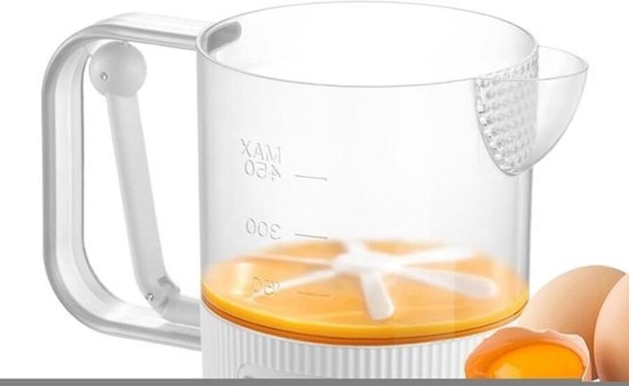 Eiermixer Beker Klopper Schuimer Keuken Bakken Semi-automatisch 18.5 cm Wit