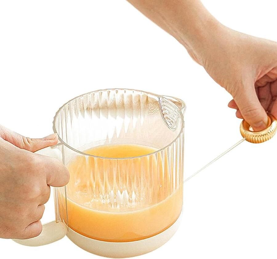 Eiermixer Garde Keukenmixer Snel Ingrediënten Mengen Semi-automatisch Spiraalontwerp 19 x 11.5 cm Wit