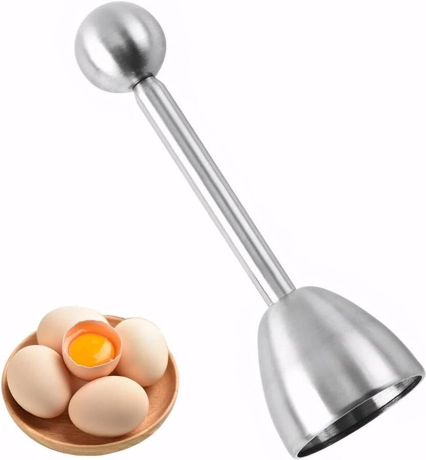Eierontstopper RVS Eieropener Keuken Gekookte Eieren Bereiden Compact Ontwerp 13 cm Lengte Zilverkleurig