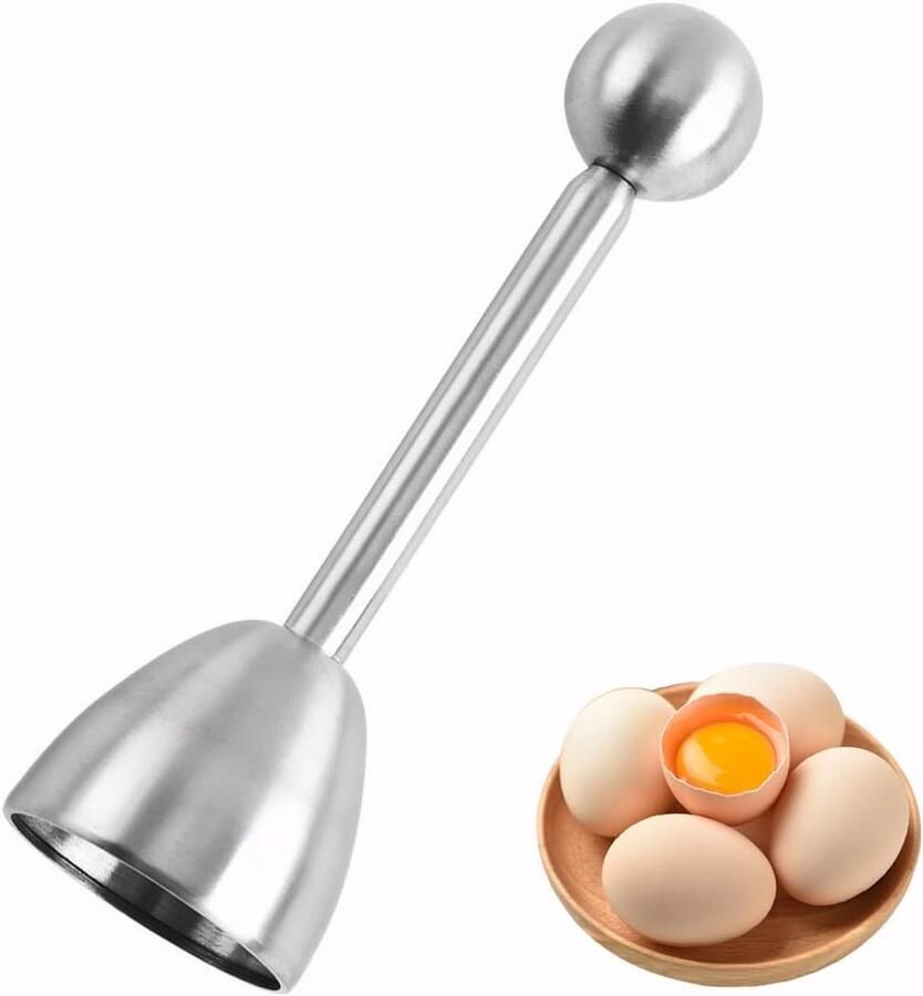 Eierontstopper RVS Eieropener Keuken Gekookte Eieren Bereiden Compact Ontwerp 13 cm Lengte Zilverkleurig