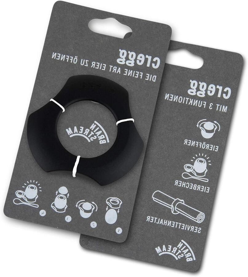 Eieropener Eierdopje Servetring Ontbijt Serveren 3-in-1 Functie Made in Germany Zwart
