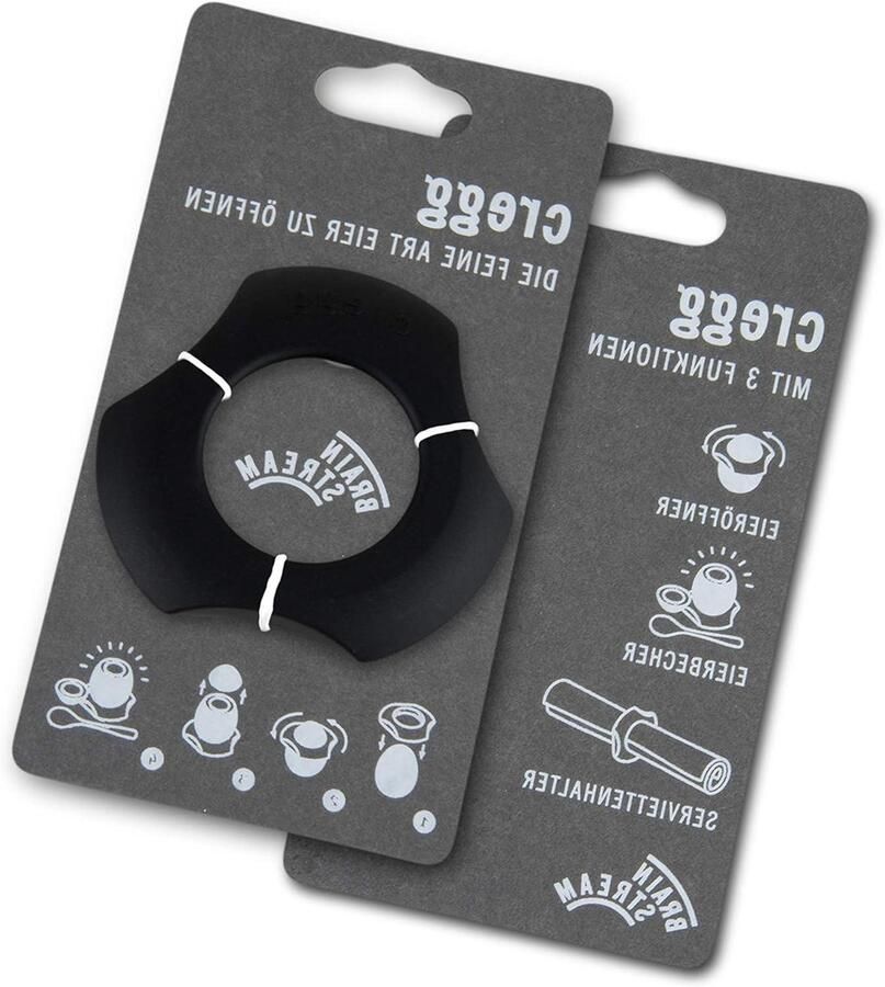 Eieropener Eierdopje Servetring Ontbijt Serveren 3-in-1 Functie Made in Germany Zwart