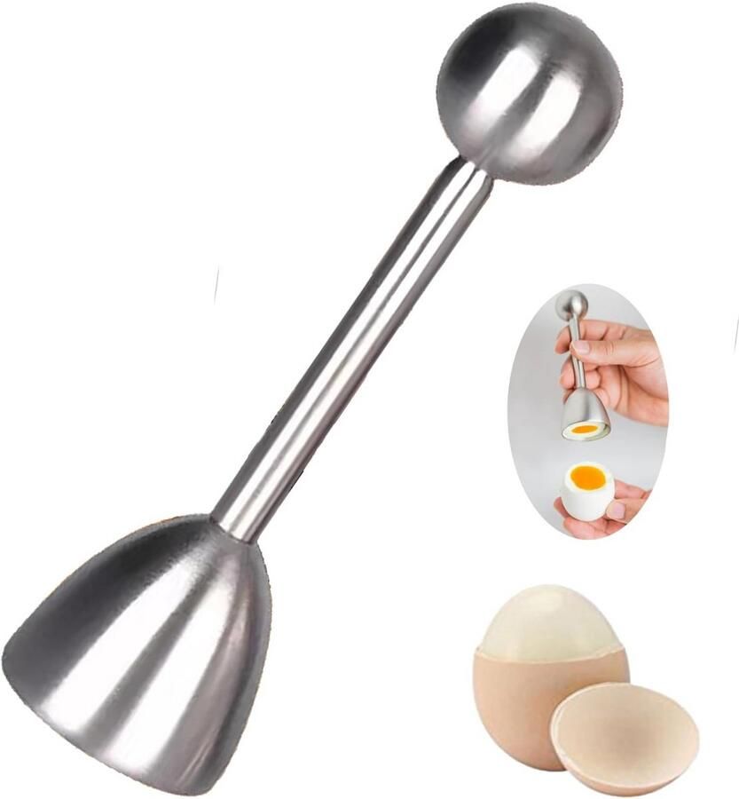 Eieropener en Prikker RVS voor Gekookte Eieren