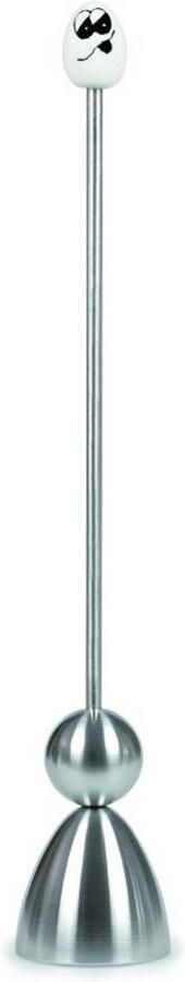 Eieropener met Keramische Slagbal en Motiefbovenstuk Roestvrijstaal