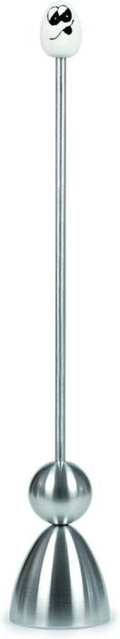 Eieropener met Keramische Slagbal en Motiefbovenstuk Roestvrijstaal